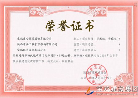 民豐國際 省優(yōu)質(zhì)結構工程